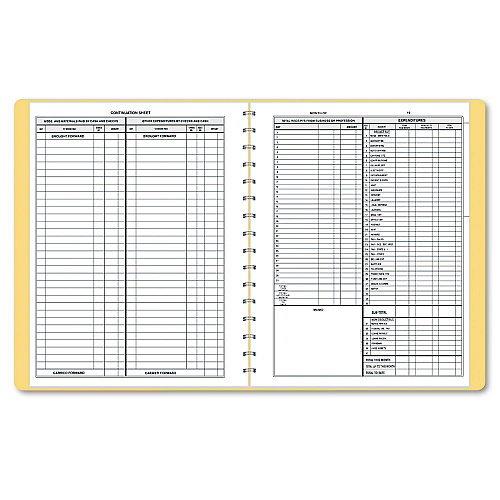 Dome Simplified Monthly Bookkeeping Record, 4 Column Format, Tan Cover, 11 x 8.5 Sheets, 128 Sheets/Book (612)
