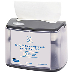 Cascades Tandem Tabletop Napkin Dispenser, 6.1 x 8.16 x 6.3, Gray, 4/Carton (C402)