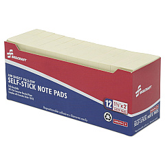 AbilityOne 7530011167866 SKILCRAFT Self-Stick Note Pad, 1.5" x 2", Yellow, 100 Sheets/Pad, 12 Pads/Pack