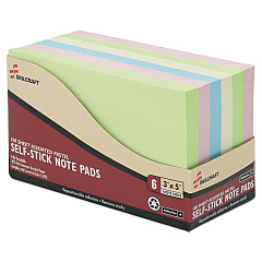 AbilityOne 7530014560683 SKILCRAFT Self-Stick Note Pad Set, 3" x 5", Assorted Colors, 100 Sheets/Pad, 6 Pads/Pack