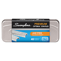 Swingline Optima Staples, 0.25" Leg, 0.5" Crown, Steel, 3,750/Pack (35556)