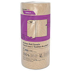 Cascades PRO Select Kitchen Roll Towels, 2-Ply, 11" x 166.6 ft, Natural, 250/Roll, 12/Carton (K251)
