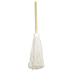 AbilityOne SKILCRAFT Deck Swab, 17" White Cotton Head, 60" Natural Wood Handle (2248726)