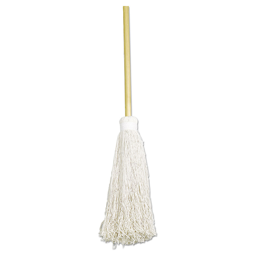 AbilityOne SKILCRAFT Deck Swab, 17" White Cotton Head, 60" Natural Wood Handle (2248726)