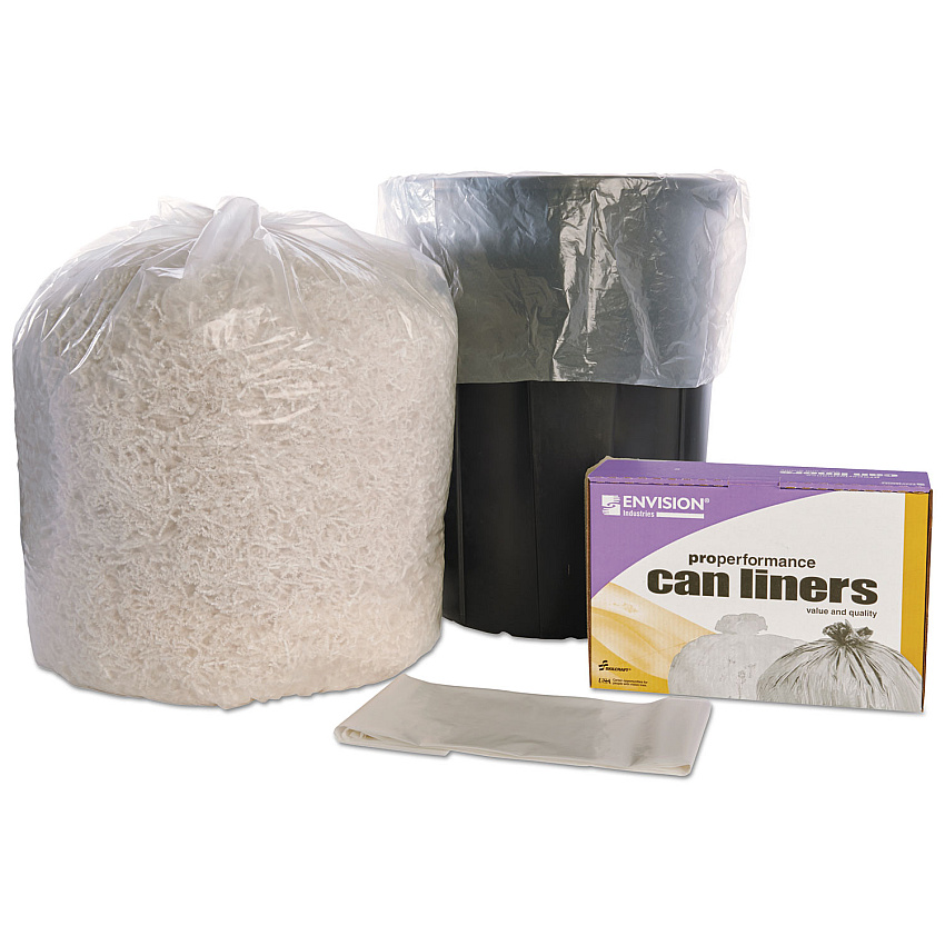 AbilityOne 8105015171347, SKILCRAFT High Density Trash Can Liner, 60 gal, 14 microns, 38" x 60", Natural, 200/Box