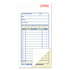 Adams Two-Part Sales Book, Two-Part Carbon, 3.38 x 6.69, 1/Page, 50 Forms (DC3705)