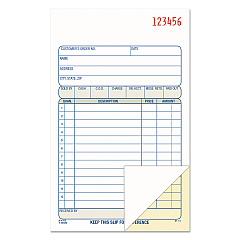 Adams Two-Part Sales Book, Two-Part Carbon, 6.69 x 4.19, 1/Page, 50 Forms (DC4705)