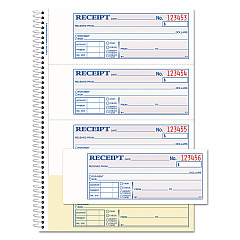 Adams TOPS Money/Rent Receipt Book, 7.13 x 2.75, Two-Part Carbon, 4/Page, 200 Forms (SC1182)