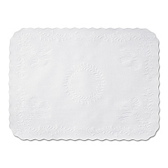 Hoffmaster Anniversary Embossed Scalloped Edge Tray Mat, 14 x 19, White, 1,000/Carton (TC8704472)