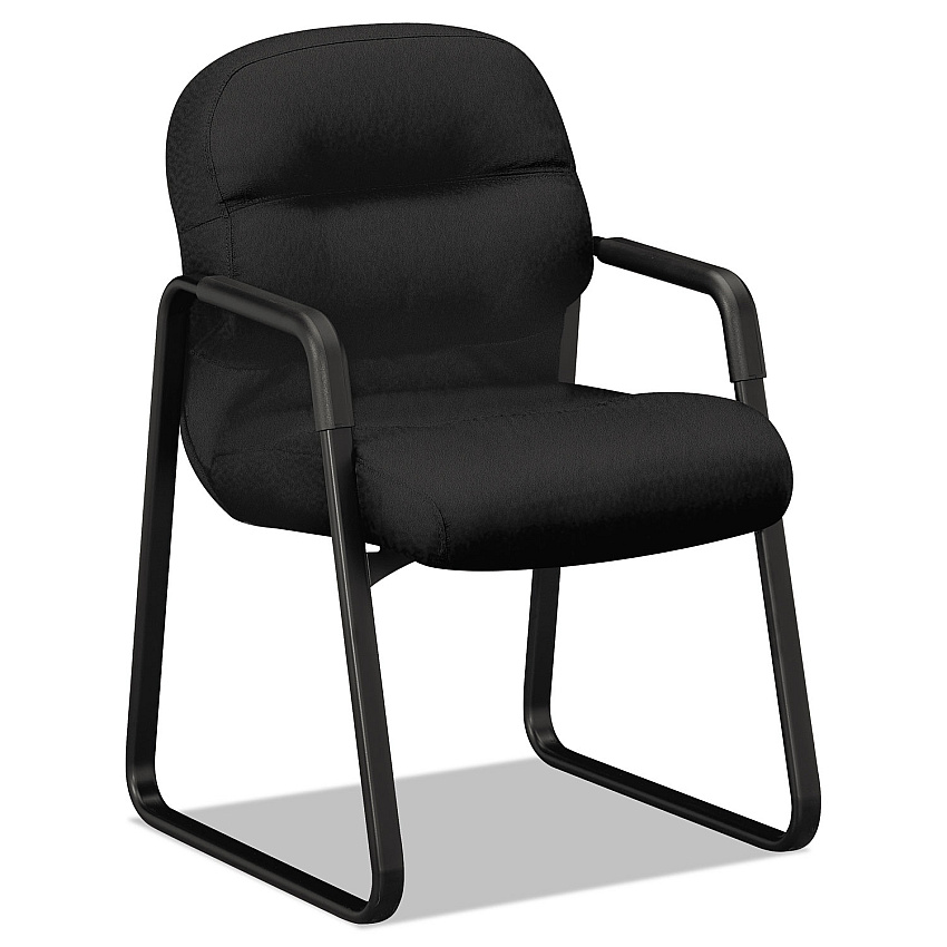 HON Pillow-Soft 2090 Series Guest Arm Chair, 23.25" x 28" x 36", Black (2093CU10T)