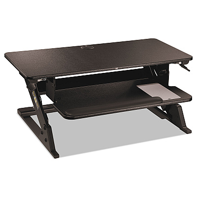 3M Precision Standing Desk, 35.4" x 22.2" x 6.2" to 20", Black (SD60B)
