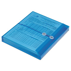 AbilityOne 7530016618833 SKILCRAFT Poly String/Button Side-Loading 1.25" Expansion Envelope, 1 Section, Letter Size, Blue, 5/Pack