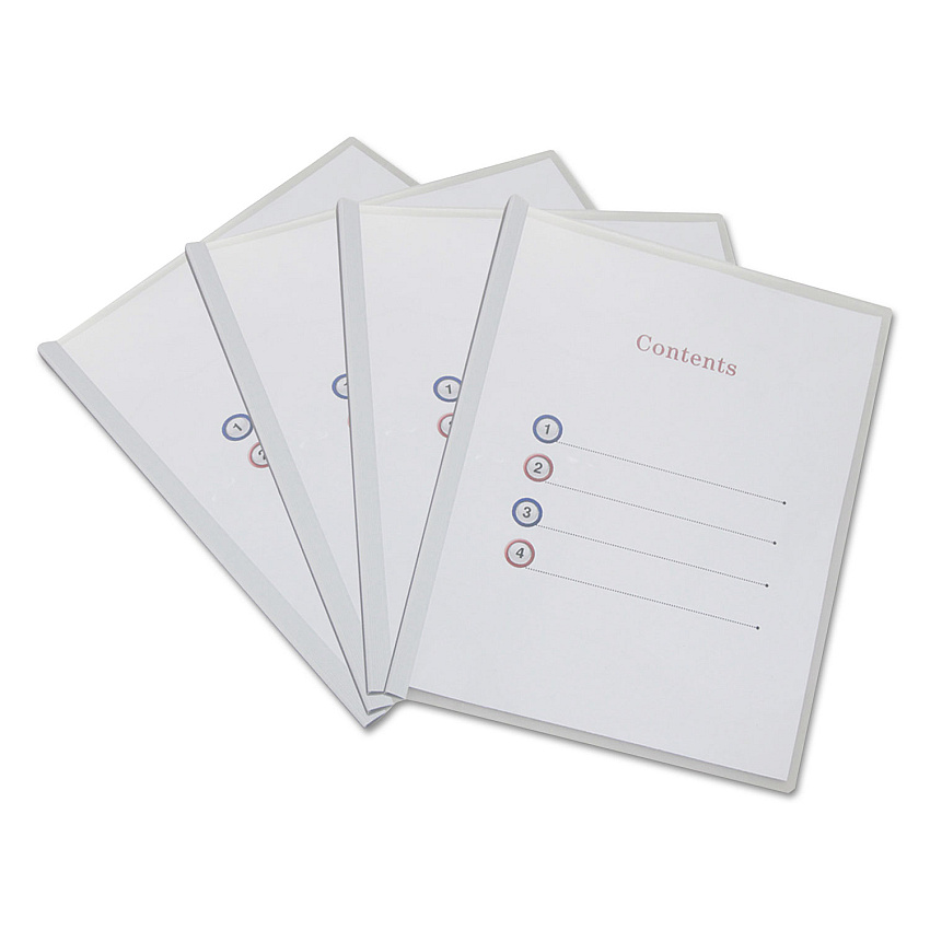Universal Clear View Report Cover with Slide-on Binder Bar, Clear/Clear, 25/Pack (UNV20564)
