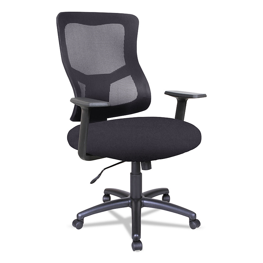 Alera Elusion II Series Mesh Mid-Back Swivel/Tilt Chair, Supports Up to 275 lb, 18.11" to 21.77" Seat Height, Black (ALEELT4214B)