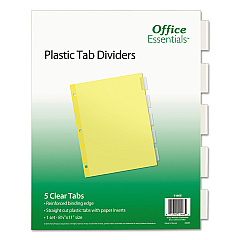 Office Essentials Plastic Insertable Dividers, 5-Tab, Letter (11466)