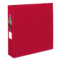 Avery Durable Non-View Binder with DuraHinge and Slant Rings, 3 Rings, 2" Capacity, 11 x 8.5, Red (27203)