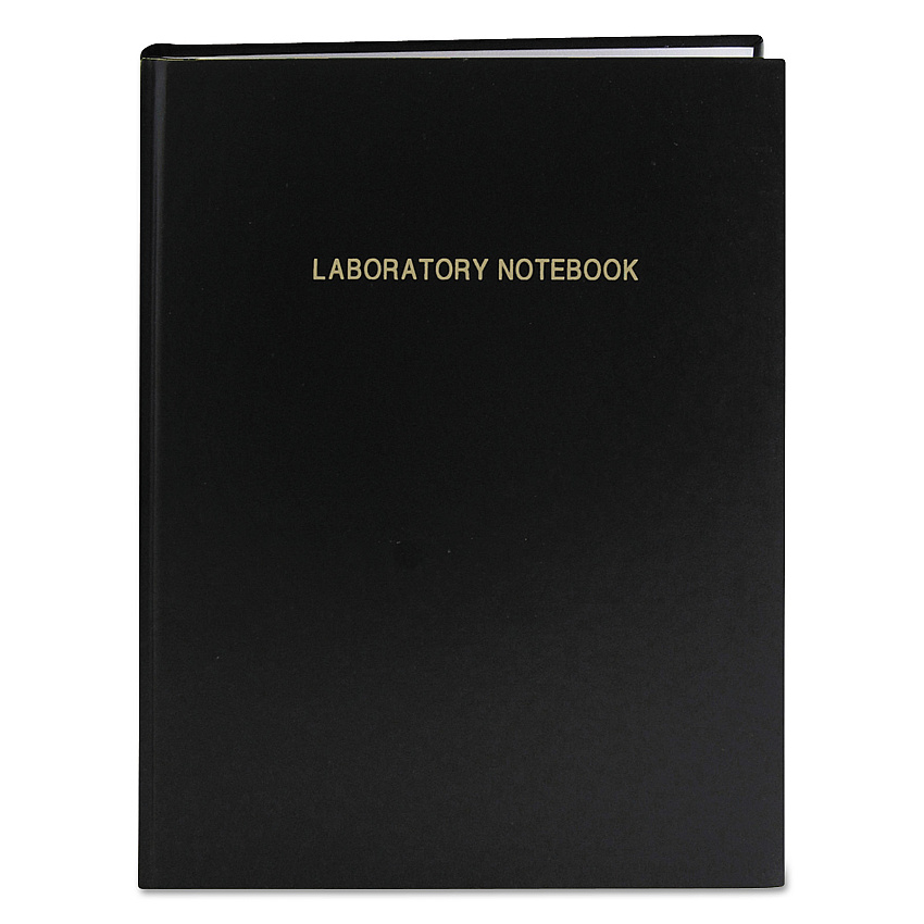 Roaring Spring Lab Research Notebook, Quadrille Rule, Black Cover, 11.25 x 8.75, 72 Sheets (77160)