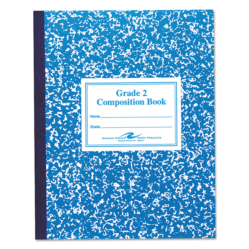 Roaring Spring Grade School Ruled Composition Book, Manuscript Format, Blue Cover, 9.75 x 7.75, 50 Sheets (77921)