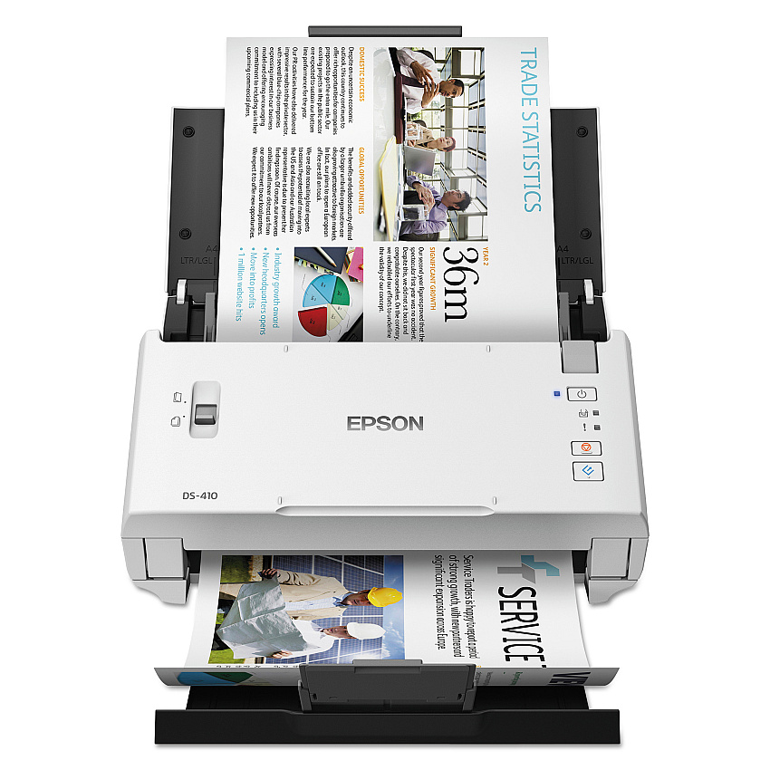 Epson DS-410 Document Scanner, 600 dpi Optical Resolution, 50-Sheet Duplex Auto Document Feeder (B11B249201)