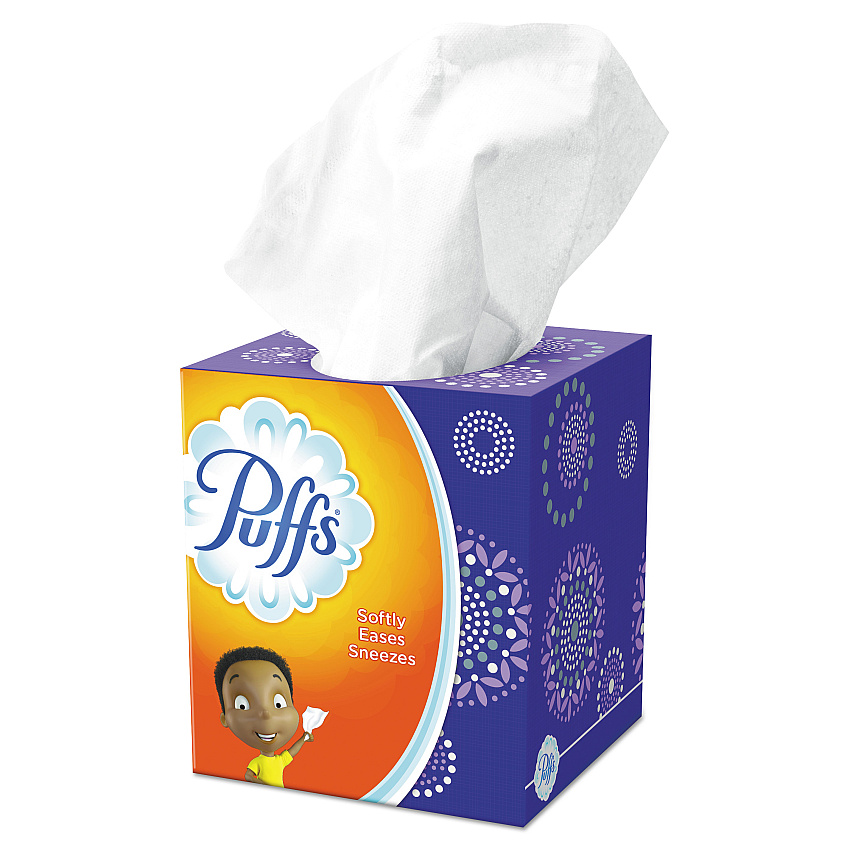 Puffs Facial Tissue, 2-Ply, White, 64 Sheets/Box, 24 Boxes/Carton (84405)