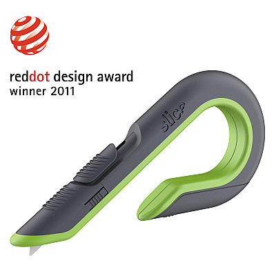 slice Box Cutters, Double Sided, Replaceable, Stainless Steel, Gray, Green (10503)