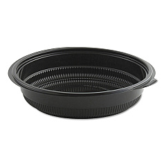 Anchor Packaging MicroRaves Incredi-Bowl Base, 32 oz, 8.5" Diameter x 1.92"h, Black, 150/Carton (4608532)