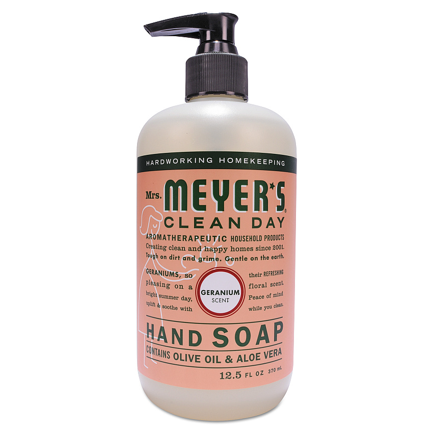 Mrs. Meyer's Clean Day Liquid Hand Soap, Geranium, 12.5 oz, 6/Carton (651332)