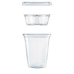 Dart Clear PET Cups with Single Compartment Insert, 12 oz, Clear, 500/Carton (PF35C1CP)