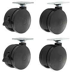 Alera Casters for Height-Adjustable Table Bases, Black, 4/Set (ALEHT3004)