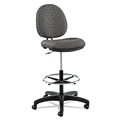 Alera Interval Series Swivel Task Stool, Supports 275 lb, 23.93" to 34.53" Seat Height, Graphite Gray Seat/Back, Black Base (ALEIN4641)