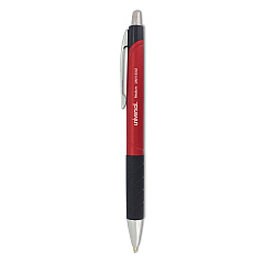 Universal Comfort Grip Ballpoint Pen, Retractable, Medium 1 mm, Red Ink, Red Barrel, Dozen (UNV15542)