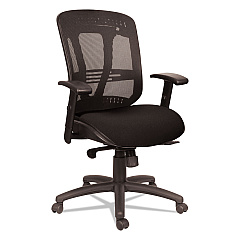Alera Eon Series Multifunction Mid-Back Cushioned Mesh Chair, Supports Up to 275 lb, 18.11" to 21.37" Seat Height, Black (ALEEN4217)