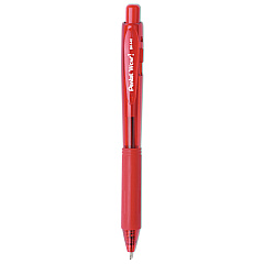Pentel WOW! Ballpoint Pen, Retractable, Medium 1 mm, Red Ink, Red Barrel, Dozen (BK440B)