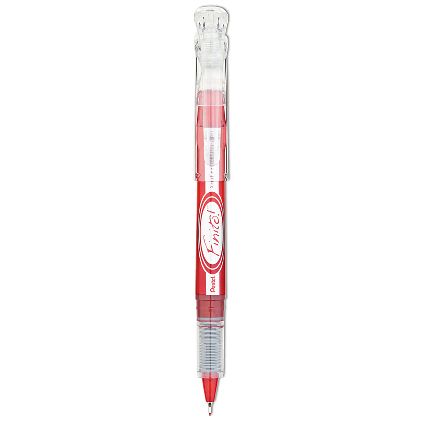 Pentel Finito! Porous Point Pen, Stick, Extra-Fine 0.4 mm, Red Ink, Red/Silver Barrel (SD98B)