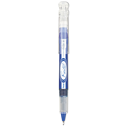 Pentel Finito! Porous Point Pen, Stick, Extra-Fine 0.4 mm, Blue Ink, Blue/Silver Barrel (SD98C)