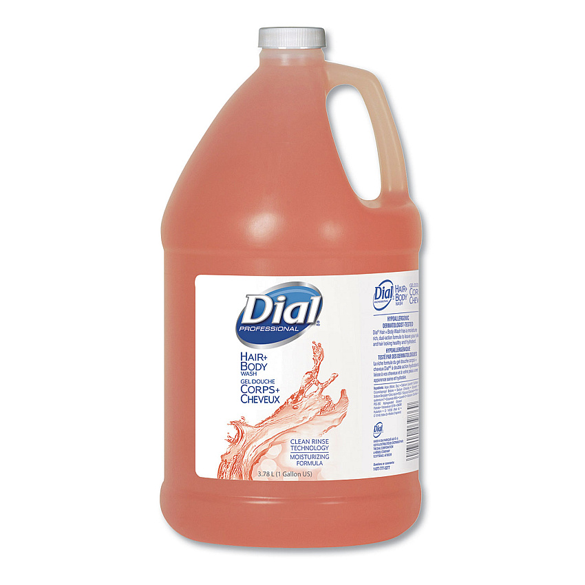 Dial Professional Hair + Body Wash, Neutral Scent, 1 gal, 4/Carton (03986)