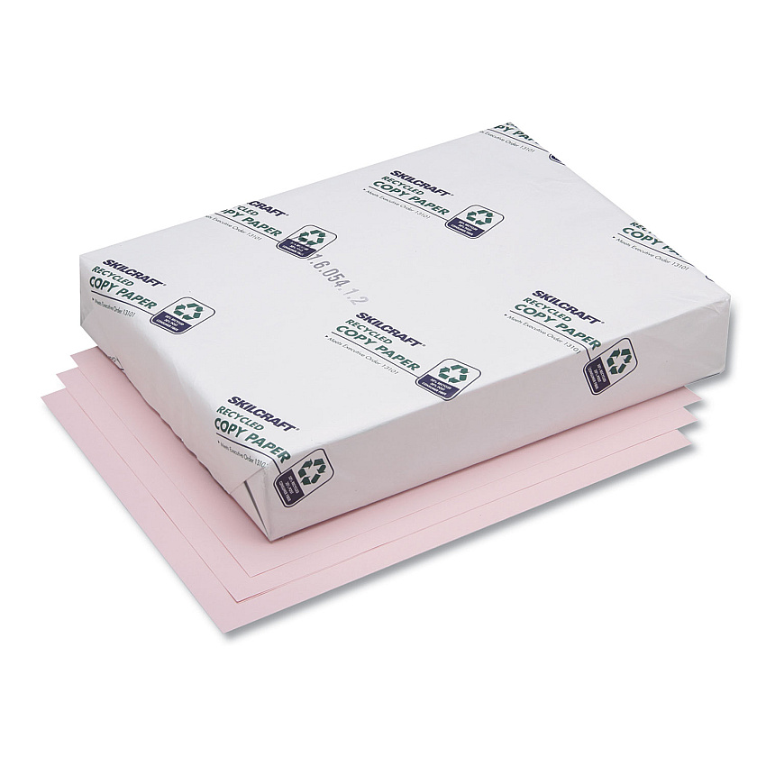 AbilityOne 7530010719794 SKILCRAFT Bond Paper, 92 Bright, 20 lb Bond Weight, 8.5 x 11, Pink, 500 Sheets/Ream, 10 Reams/Carton