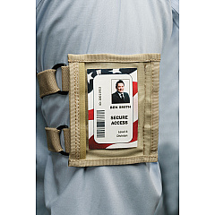 AbilityOne 8455016660464 SKILCRAFT Armband Badge Holder, Tan, 2 5/8" x 3 3/4"