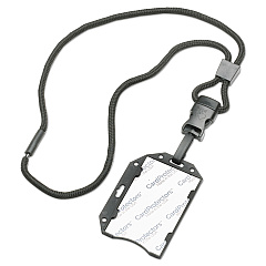 AbilityOne 8455016660466 SKILCRAFT Smart Card Holder with Lanyard, Black, 2 1/2" x 3 4/5", 1 Dozen