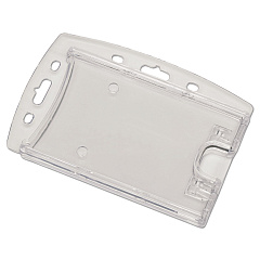 AbilityOne 8455016660468 SKILCRAFT Dual Card ID Holder, Horizontal/Vertical, 2.13" x 3.38", Clear, Dozen