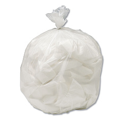 AbilityOne 8105015604934, SKILCRAFT Low Density Trash Can Liners, 13 gal, 0.7 mil, 24" x 30", White, 120/Carton