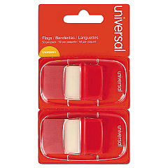 Universal Page Flags, Red, 50 Flags/Dispenser, 2 Dispensers/Pack (UNV99001)