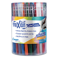 Pilot FriXion ColorSticks Erasable Gel Pen, Stick, Fine 0.7 mm, Ten Assorted Ink and Barrel Colors, 36/Pack (58005)