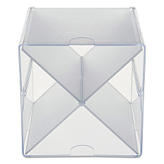 deflecto Stackable Cube Organizer, X Divider, 4 Compartments, Plastic, 6 x 7.2 x 6, Clear (350201)