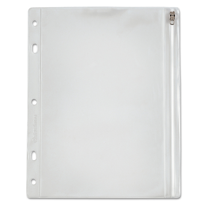 Oxford Zippered Ring Binder Pocket, 10 1/2 x 8, Clear (68504)