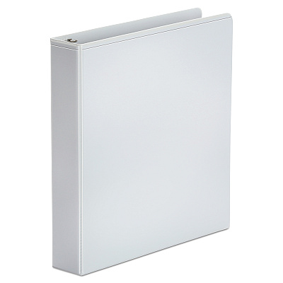 Universal Economy Round Ring View Binder, 3 Rings, 1.5" Capacity, 11 x 8.5, White (UNV20972)