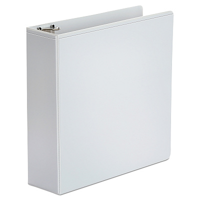 Universal Economy Round Ring View Binder, 3 Rings, 3" Capacity, 11 x 8.5, White (UNV20992)
