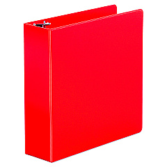 Universal Economy Non-View Round Ring Binder, 3 Rings, 3" Capacity, 11 x 8.5, Red (UNV30409)