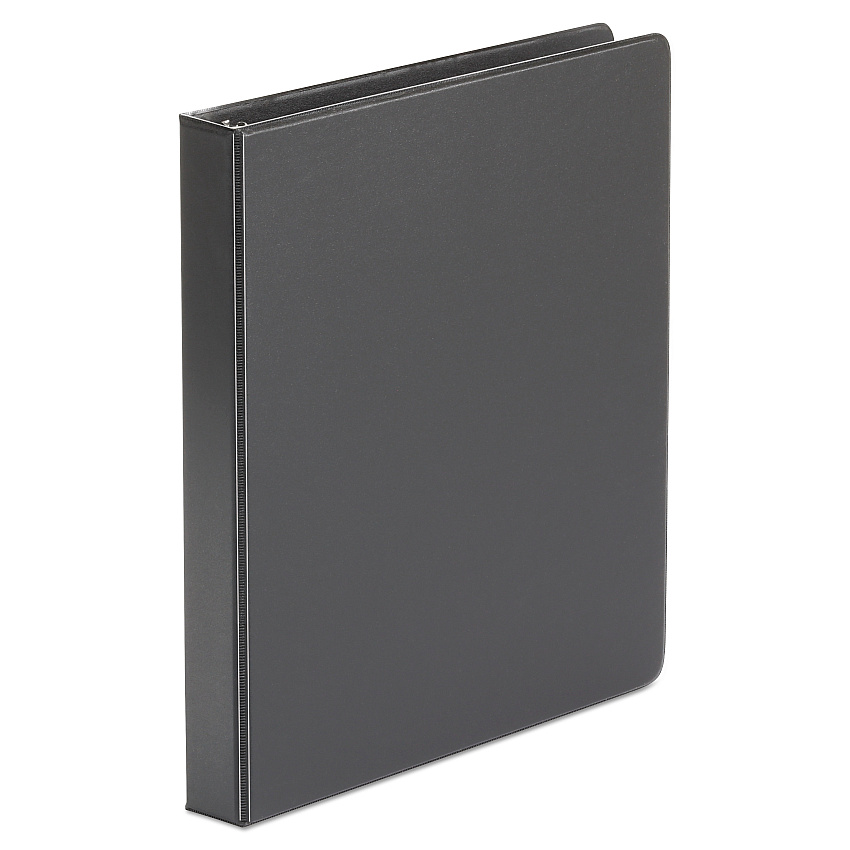 Universal Economy Non-View Round Ring Binder, 3 Rings, 1" Capacity, 11 x 8.5, Black, 4/Pack (UNV31401PK)
