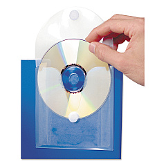 Baumgartens CD Pocket, Clear/White, 5/Pack (61801)